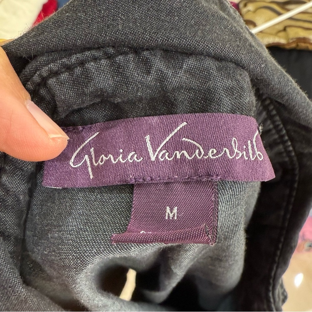 Gloria Vanderbilt Charcoal Gray Black  Denim Dress Size M - Picture 7 of 7